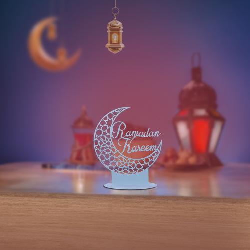 Ramadan Kareem round metal table decor ornament