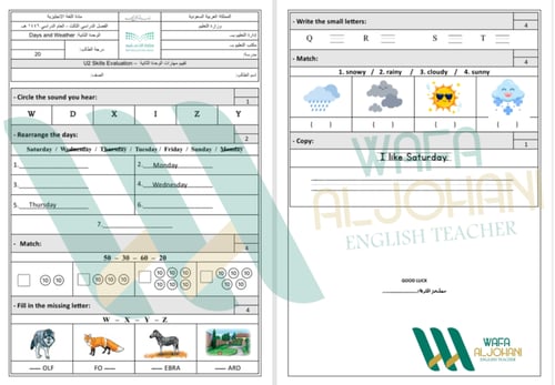 تقييم جميع وحدات We can 1 الفصل الدراسي الثاني