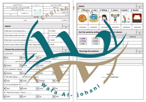 اختبارات لجميع وحدات Top goal 1 الفصل الدراسي الأو...