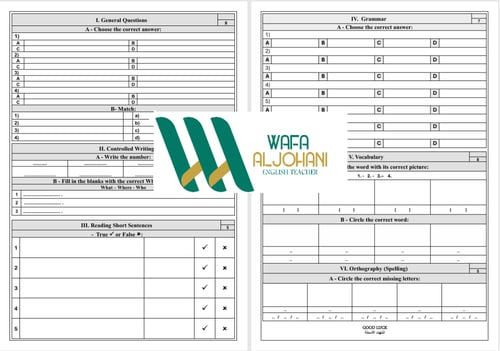 الاختبار النهائي.. We can 3.. الفصل الدراسي الأول...