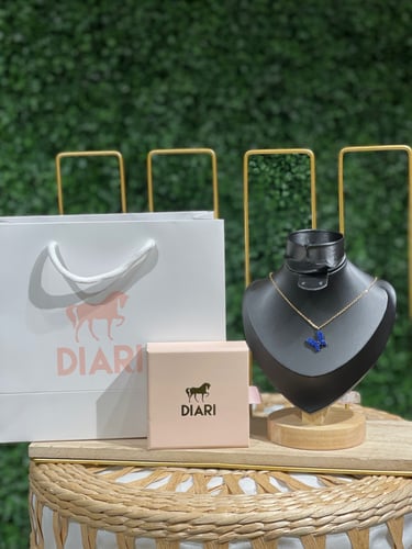 سلسال دياري فراشة الزيركون الازرق