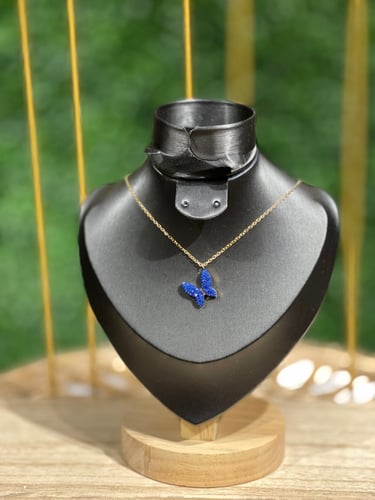 سلسال دياري فراشة الزيركون الازرق