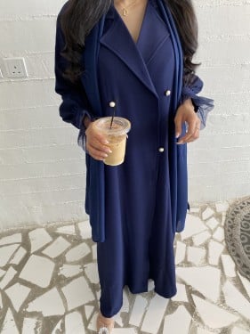 عباية زرقاء اليمامة - متجر الخياله للعبايات