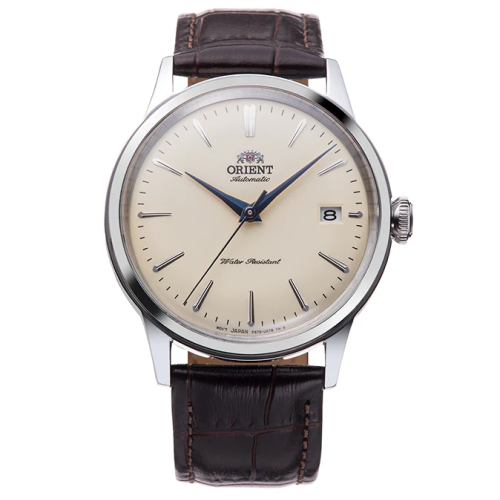 ساعة أورينت - كلاسيك بيج بجلد طبيعي