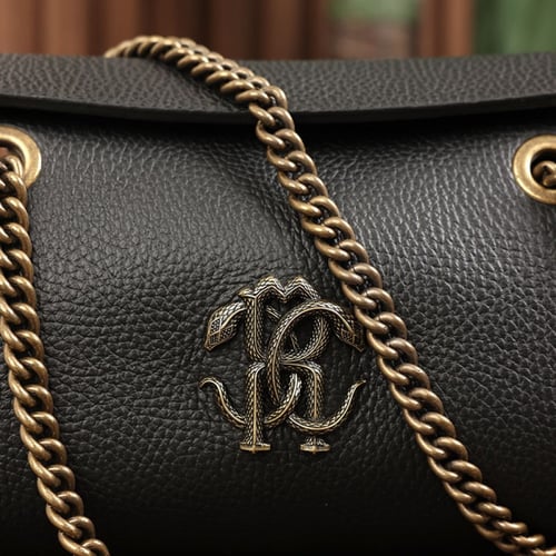 شنطة روبرتو كفالي جلد الأفعى سوداء