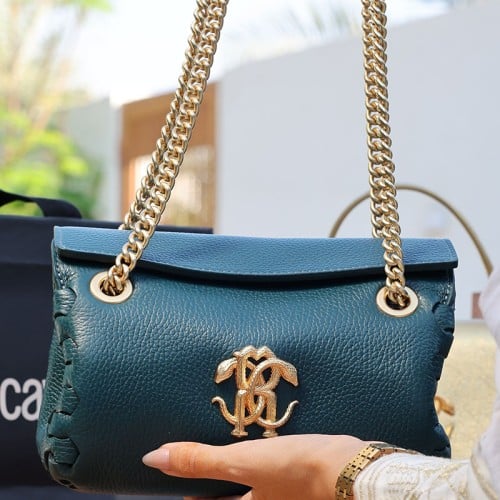 شنطة روبرتو كفالي كتف لوقو ذهبي