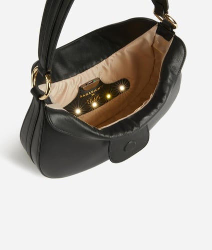 شنطة الفيرو جلد نابا أسود