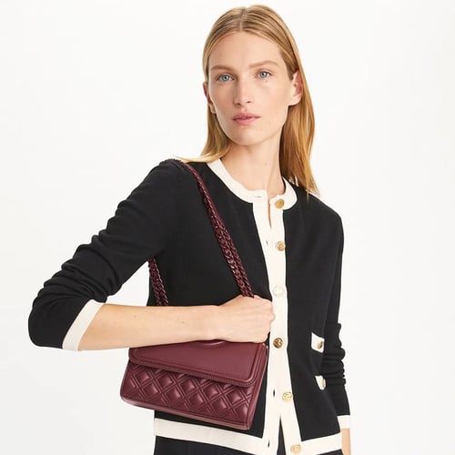 شنطة توري بورش فليمينج صغيرة عنابي