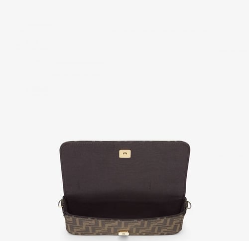 محفظة Fendigraphy بسلسلة محفظة من القماش بلون بني...