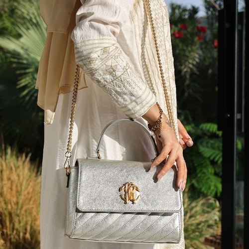 شنطة روبرتو كفالي سيلفر بالشعار