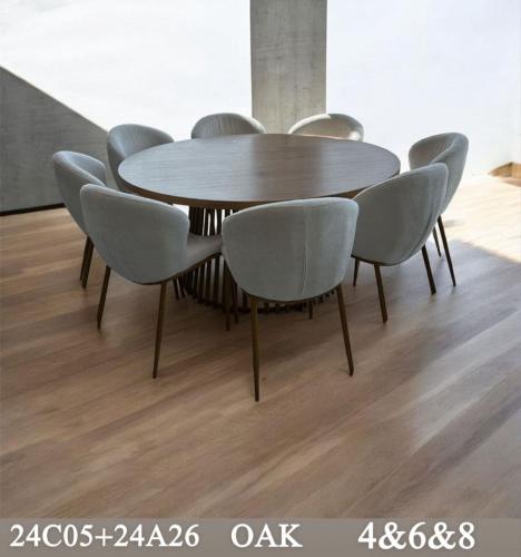 طاولة طعام دائري ( متوفر بـ 8 و 6 و 4 كراسي )