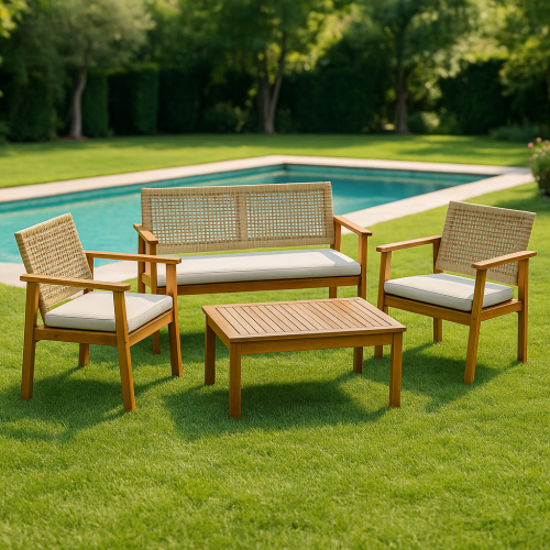 طقم جلوس خارجي "مودرن" – مع طاولة قهوة