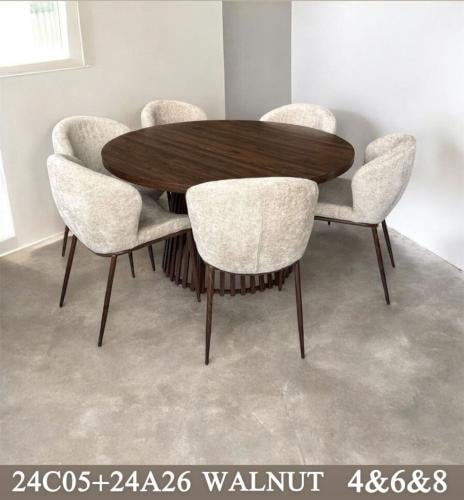 طاولة طعام دائري ( متوفر بـ 8 و 6 و 4 كراسي )