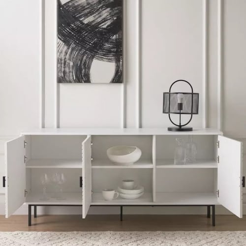 طاولة بوفيه بلون أبيض | تصميم حسب الطلب