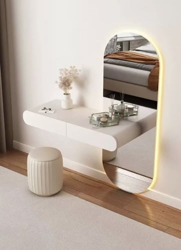 تسريحة رف مع مرايا