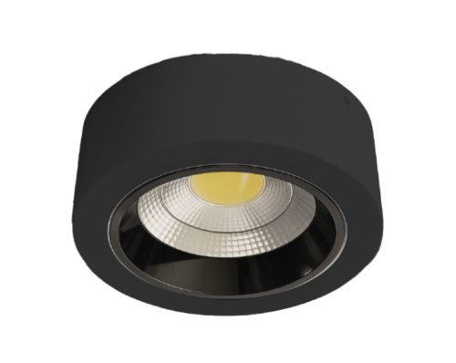 Deep black 8W white downlight visible - alraed alarabi Surface Mounted