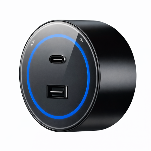USB and Type C track black plug