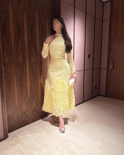 طقم Textured yellow