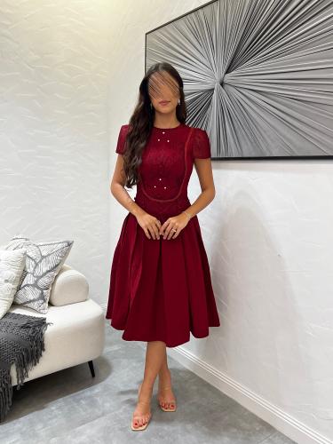 فستان Wpppe برغندي