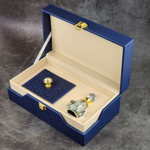 طقم جلد إيطالي ( ربع تولة كريستال + أوقية )