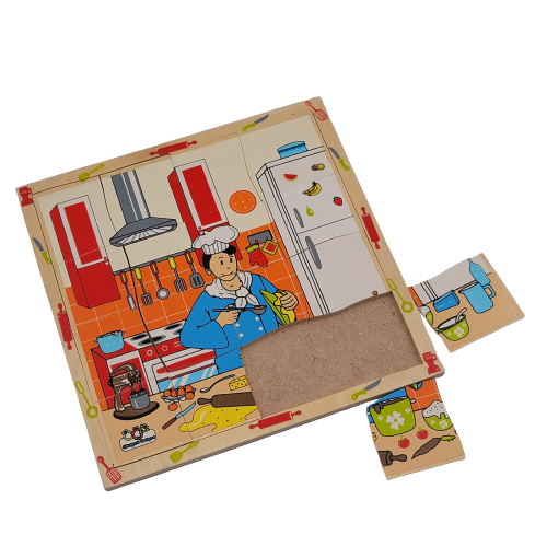 لوح تركيب خشبي - مهنة الطباخ