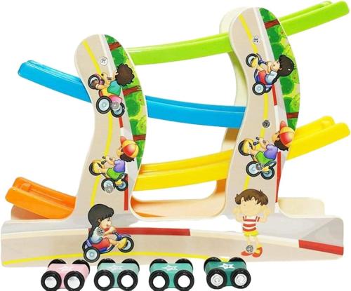 لعبة السيارات الخشبية الممتعة