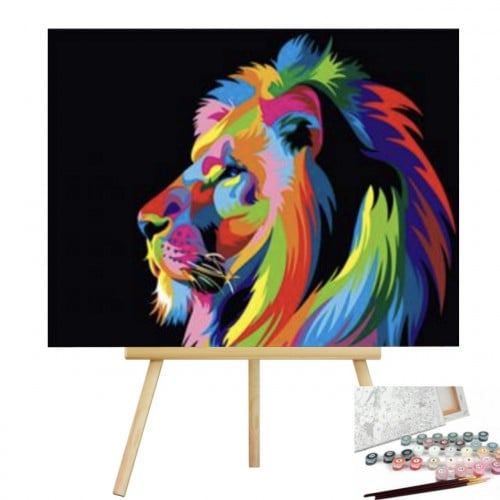 رسم اللوحة بالأرقام - الأسد