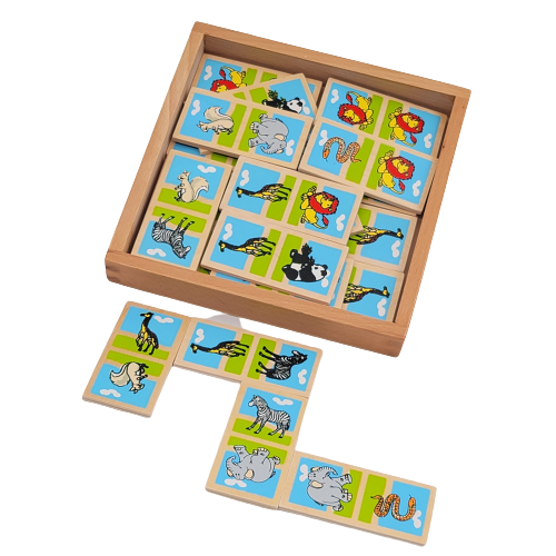 دومينو خشبي - حيوانات الغابة