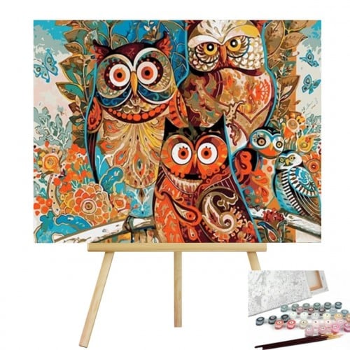 رسم اللوحة بالأرقام - البومة