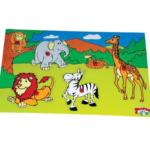 لوحة حيوانات الغابة الخشبية