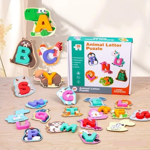 بازل الحروف والحيوانات الممتع للأطفال