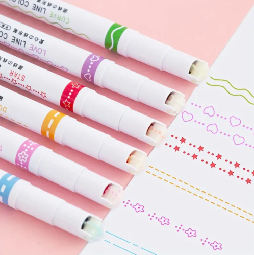 أقلام تخطيط الأشكال الملونة