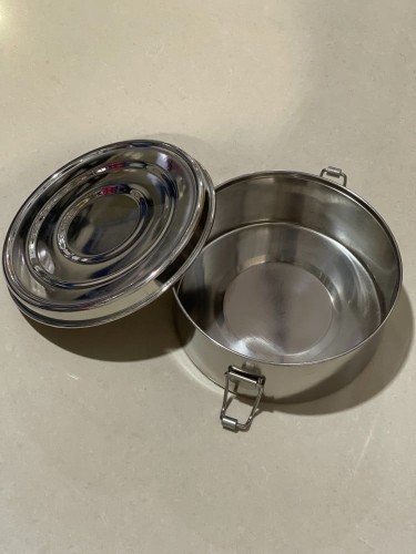 علبة تمر ستيل 2 قفل بمقاس 12