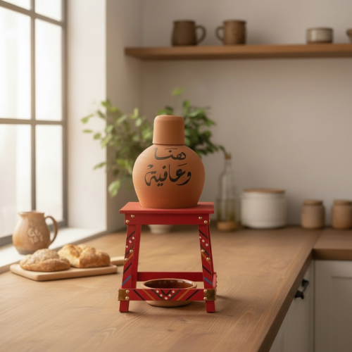 شربة فخار بالكوب بقاعدة
