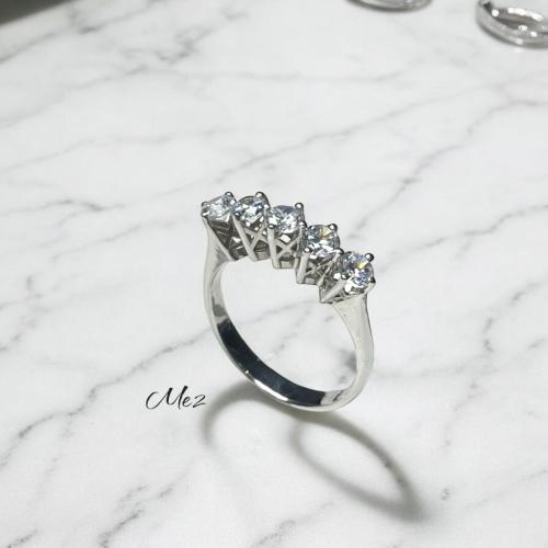Ring crown with zircon Italian from silver 925 karat