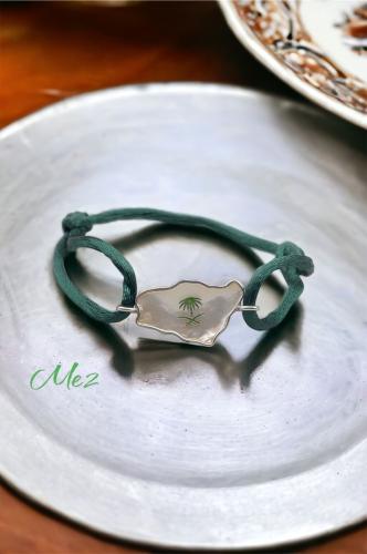 Sterling silver bracelet 925 with carved mother of...