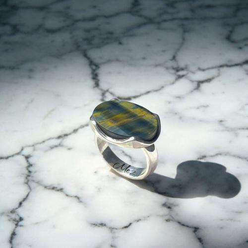 Royal ring with tiger's eye stone model (T-AG) size 6