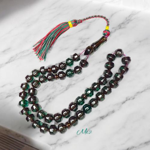Iranian saffron rosary, green chameleon, sound and ringtone, and its scent with a luxurious fabric edging
