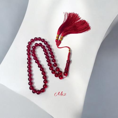 Iranian saffron rosary, transparent, sound and ring, and its scent with a luxurious fabric tassel