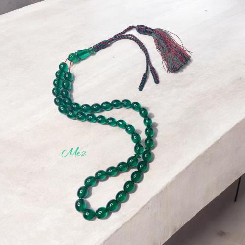 Iranian saffron rosary, transparent, sound and ring, and its scent with a luxurious fabric tassel