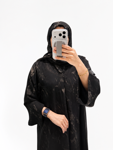 Summer abaya made of Indian chiffon fabric, lined with high-quality Indonesian fabric - A-line style and matching hijab in the sam...