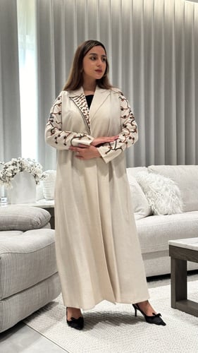 عباية لينين بيج بتطريز يدوي