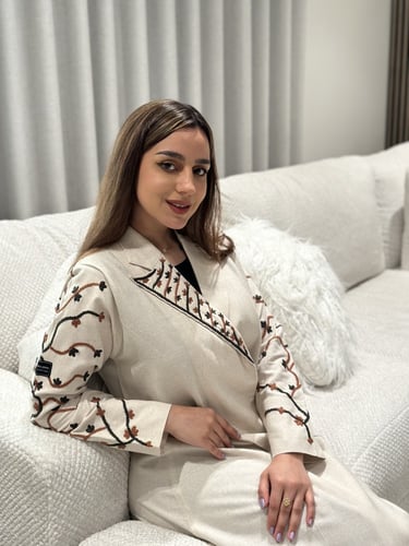 عباية لينين بيج بتطريز يدوي