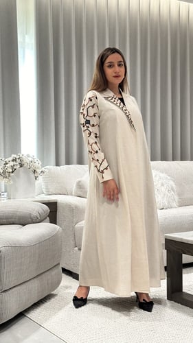 عباية لينين بيج بتطريز يدوي