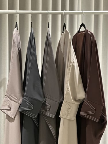 عباية بشت حرير خفيف رمادي