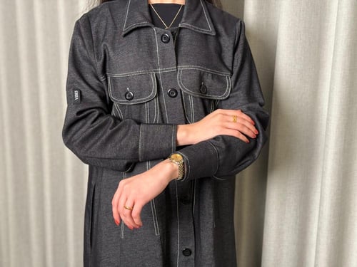 عباية دينيم أسود بتصميم كاجوال