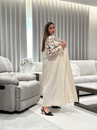 عباية لينين بيج بتطريز يدوي