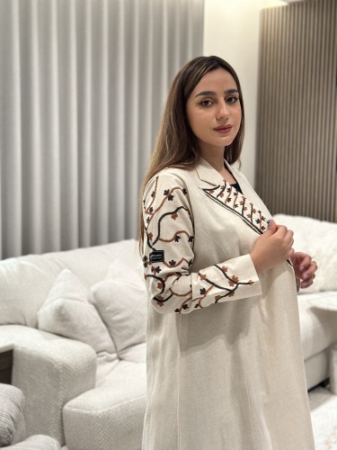 عباية لينين بيج بتطريز يدوي