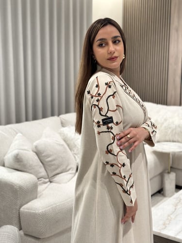 عباية لينين بيج بتطريز يدوي