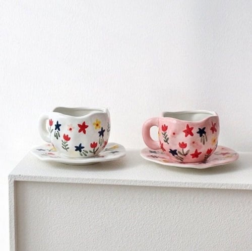 كوب سيراميك بأزهار التوليب